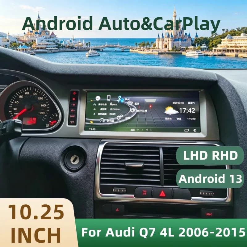 10.25" Android 13 Auto CarPlay LHD RHD Car Radio For Audi Q7 4L 2006-2015 Screen DSP Multimedia Stereo Player Navi GPS Head Unit