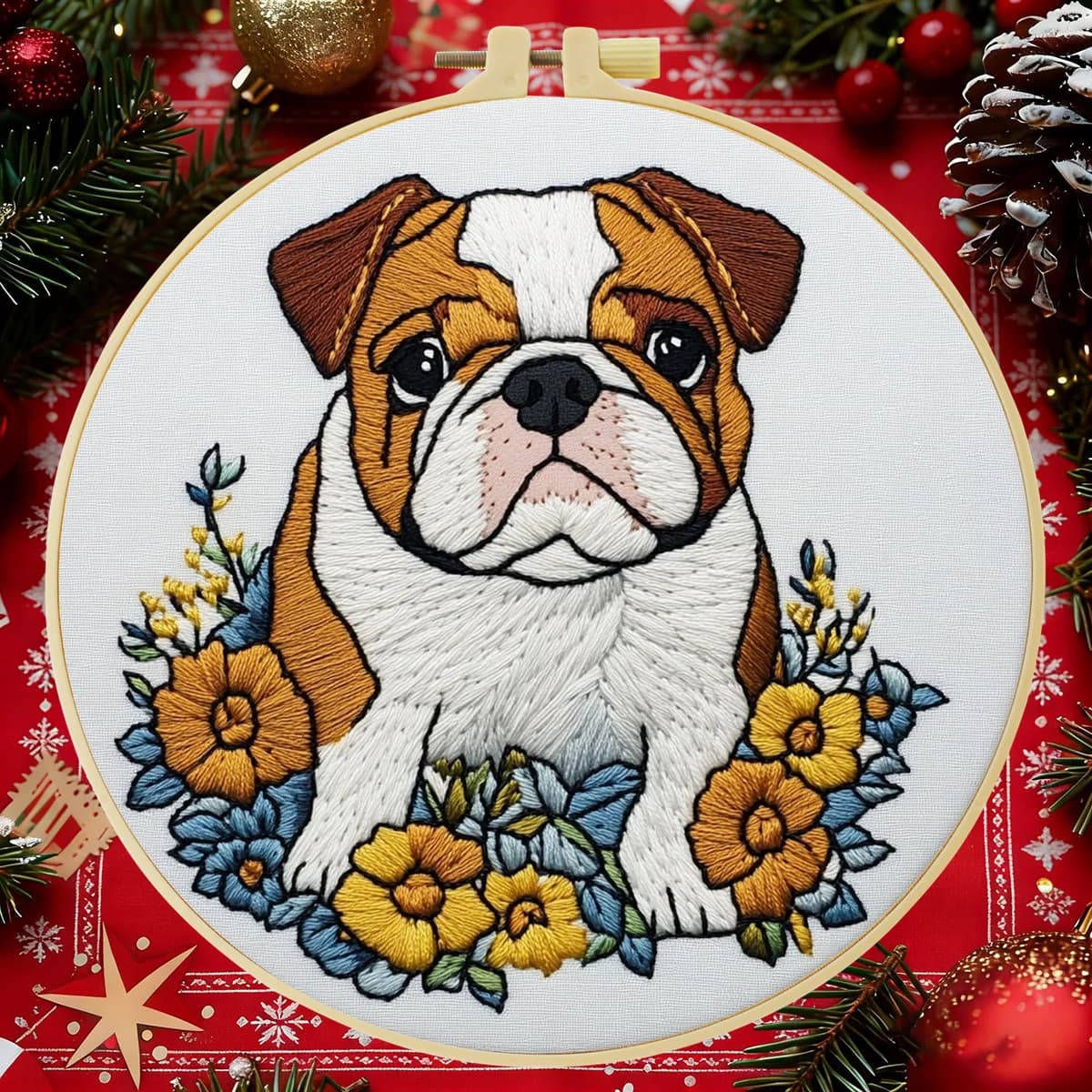 1pc 20X20CM/15X15CM cane ricamo Starter Kit fai da te punto croce cucito arte per regalo