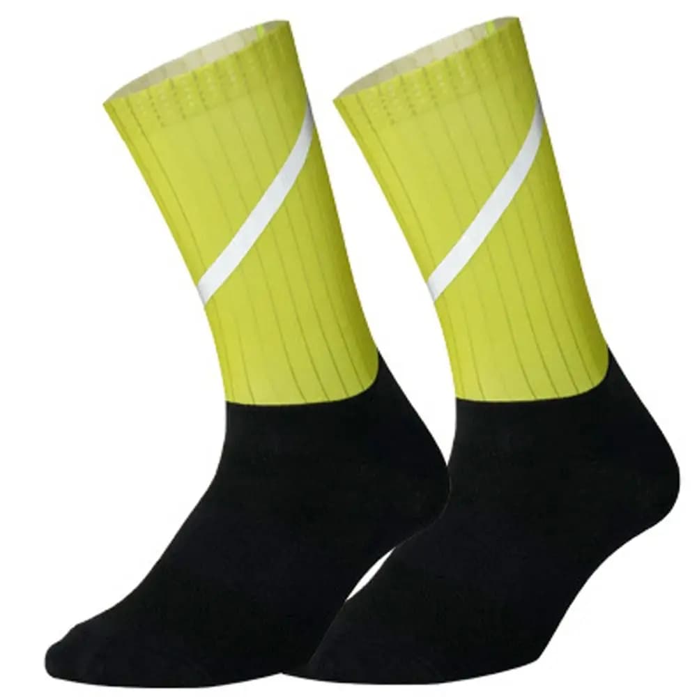 1 pair of reflective cycling socks, breathable, deodorant, medium length, wear-resistant, unisex, for bicycle and mountaineering