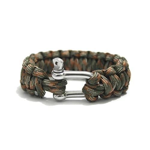 Paracord Bracciale di Sopravvivenza Lega Fibbia a Forma di U 4mm 7 Fili Corda per Tessitura Multi-funzione Strumenti di Emergenza di Campeggio Esterna per Gli Uomini