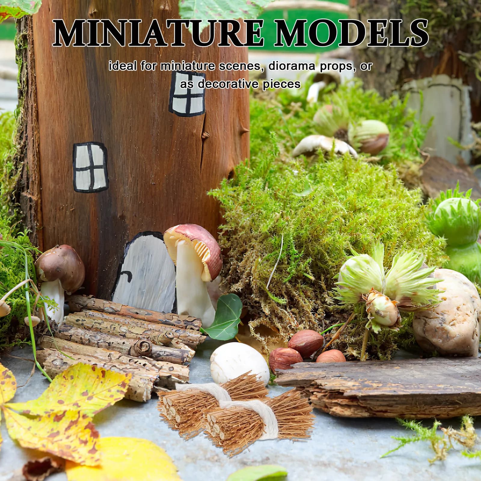 6 Pezzi Mini Balle di Fieno 2,5 cm, Realizzate a Mano in Materiale Vegetale, Miniature per Decorazioni Fai-da-Te, Scenografie e Tavoli