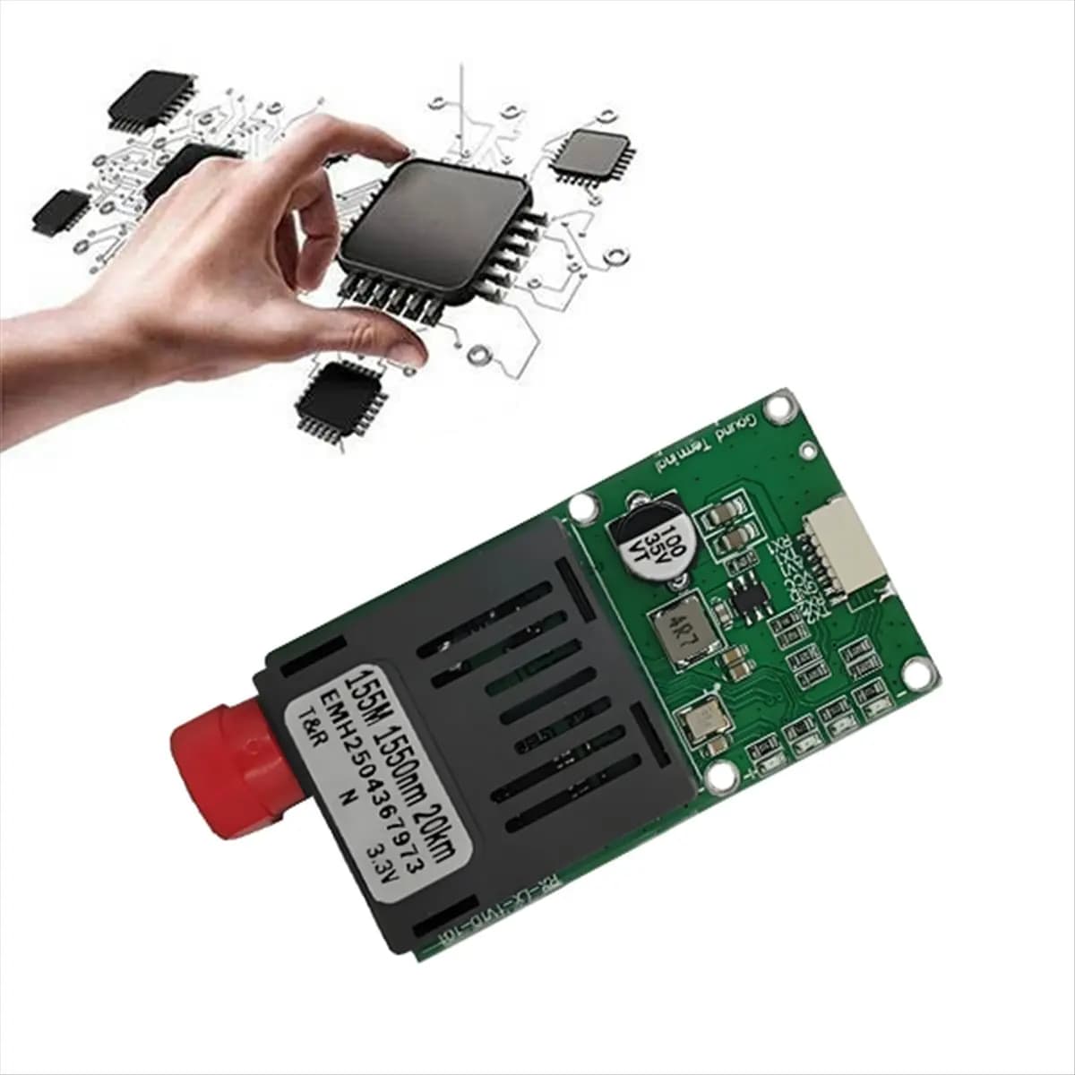 Modulo RX di terra ottico A64I TTL per interfaccia drone RX/TX/AV/VCC/GND 20KM TTL a apparecchiature terminali per modulo in fibra ottica