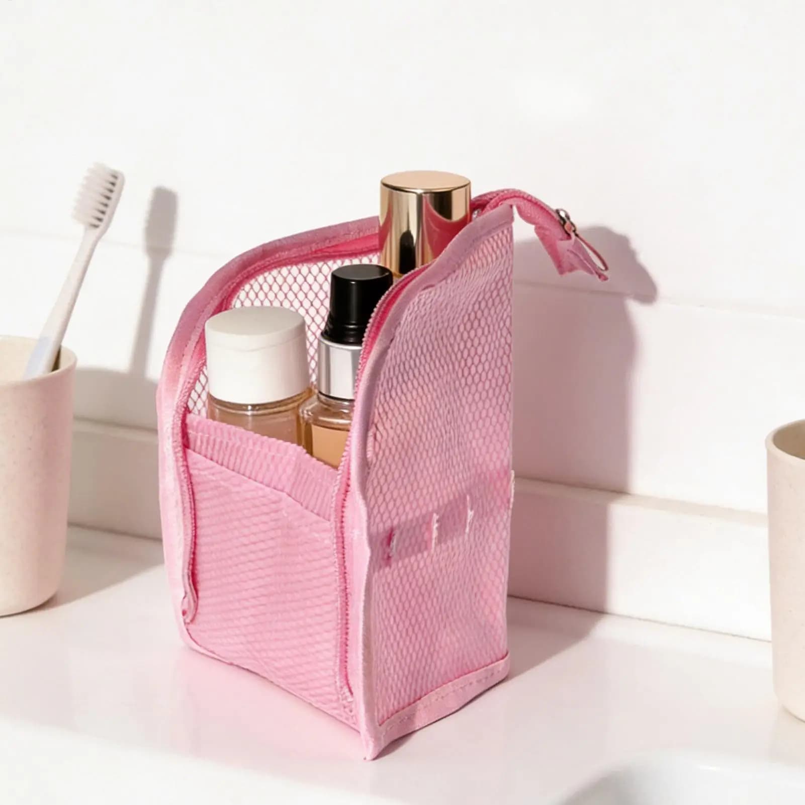 Astuccio porta spazzolino da denti, custodia impermeabile da viaggio con porta spazzolino per donne, penne e pennelli da trucco