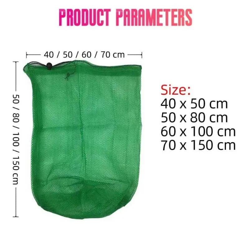 Water Resistant Fishing Net Storage Bag Durable Nylon Encrypted Mesh Quick Dry Live Fish Pouch for All Fishing Scenarios