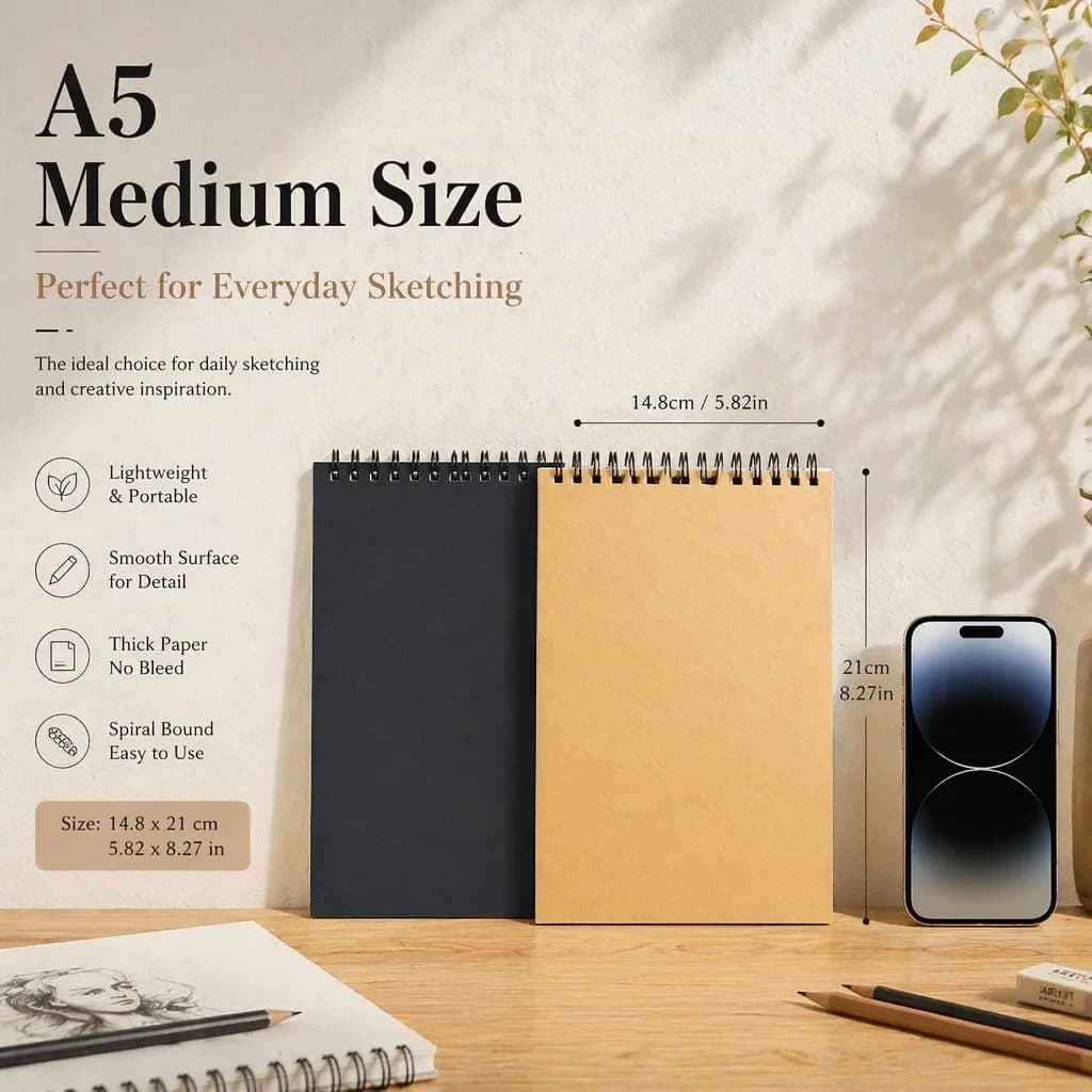 Black Card Sketchbooks A4/A5/A6/16K+ Yellow Card Sketchbooks for Painting Drawing Sketching Art Supplies