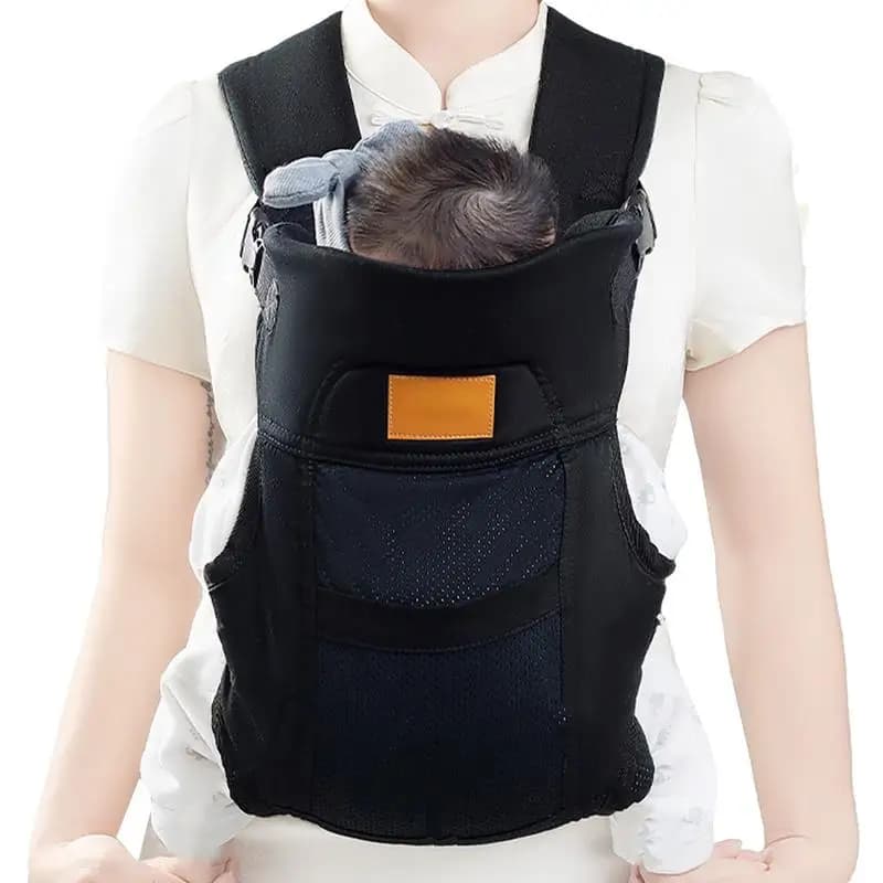 Marsupio per il petto del bambino Traspirante Front Carry Marsupio ergonomico traspirante Borsa a tracolla orizzontale Supporto per la testa regolabile per