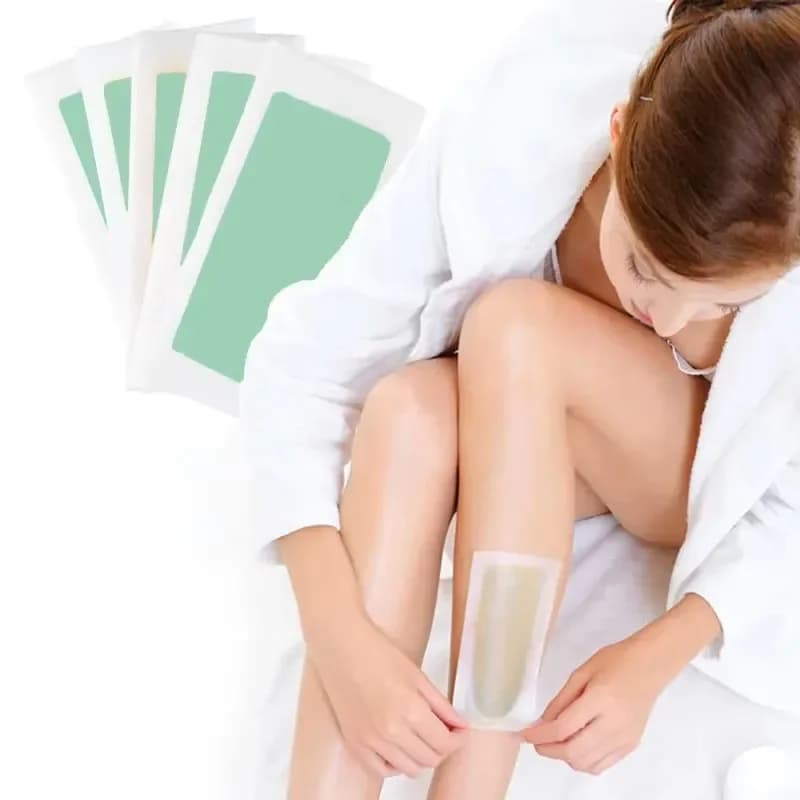 20 Strisce Professionali di Cera Depilatoria per Depilazione Estiva, Carta Cerata a Doppia Faccia per Gambe, Corpo e Viso, Utili per l'Estate