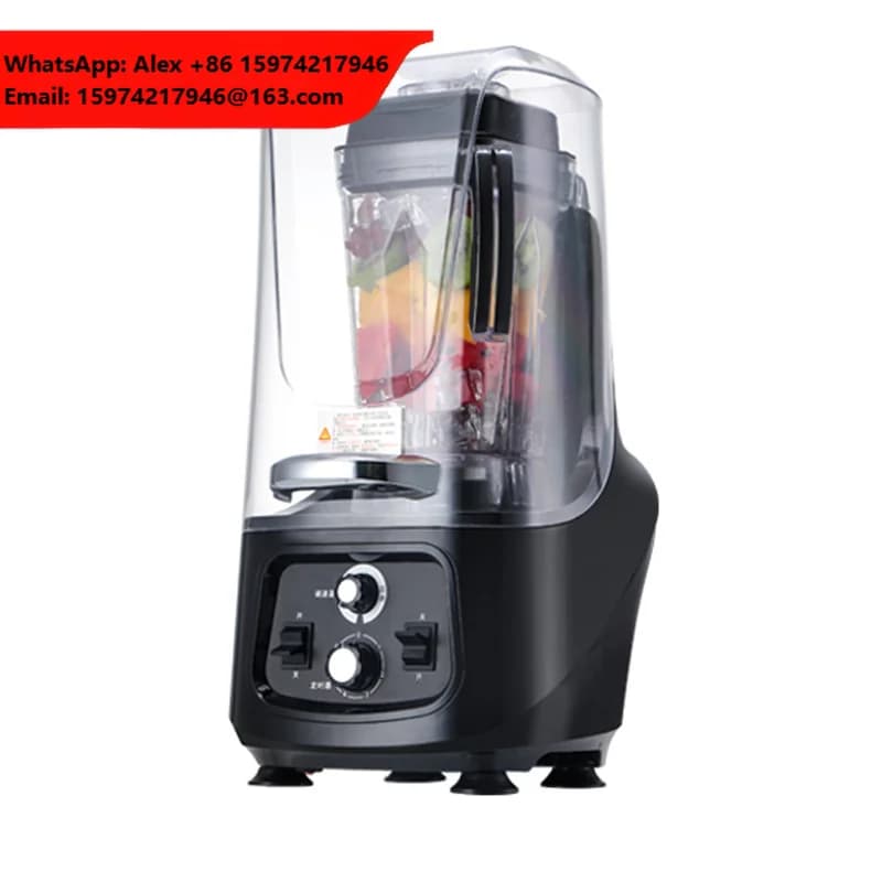 Commercial Blender Quite Heavy Duty Sound Proof Cover Commercial Blender With Stainless Blades Smoothie Mixer