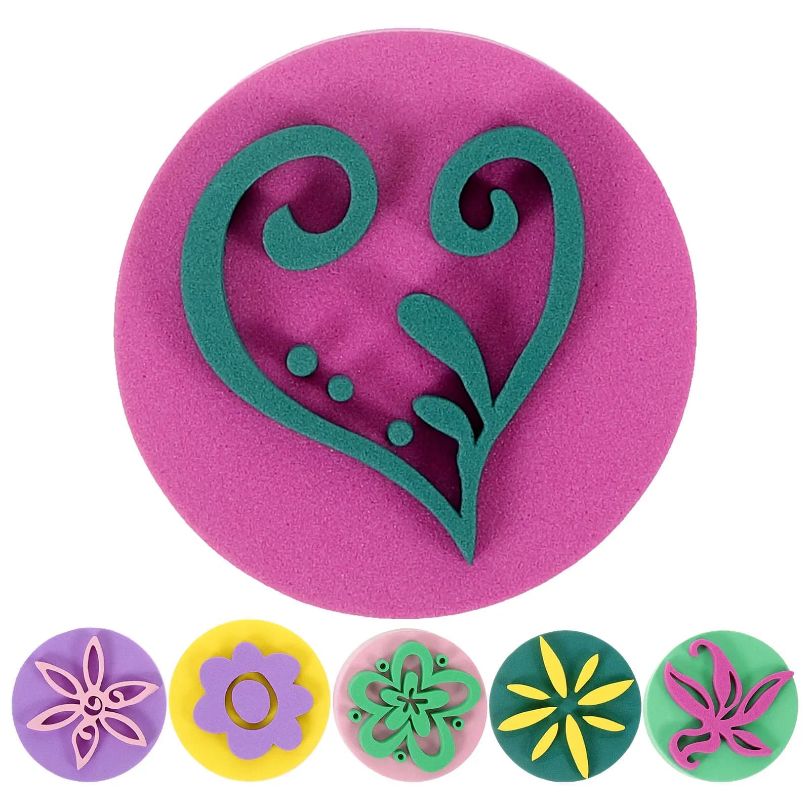 Set di 6 Spugne Colorate per Pittura, Strumenti per Stampa su EVA, per Bambini, Adolescenti e Adulti, Progetti Artistici Fai-da-Te, Apprendimento e Divertimento nella Pittura