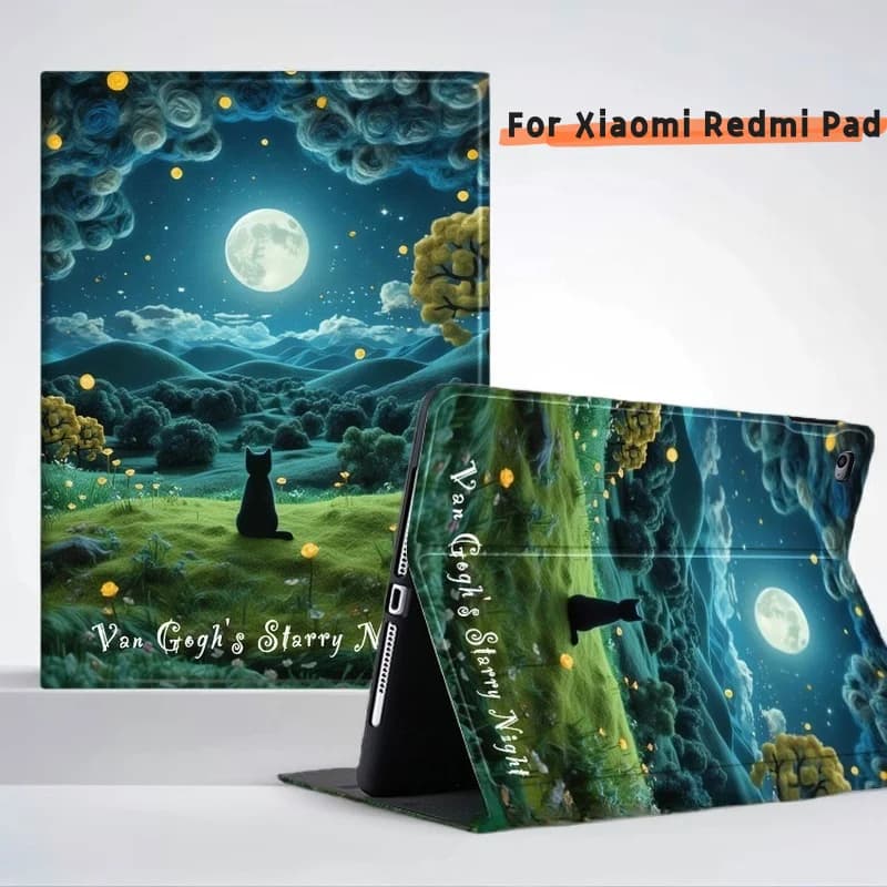 Funda For Redmi Pad SE 11 Case HD Cartoon-Print Book Flip Tablet Cases For Redmi Pad SE 8.7" Cover For Xiaomi POCO Pad Pro 12.1"