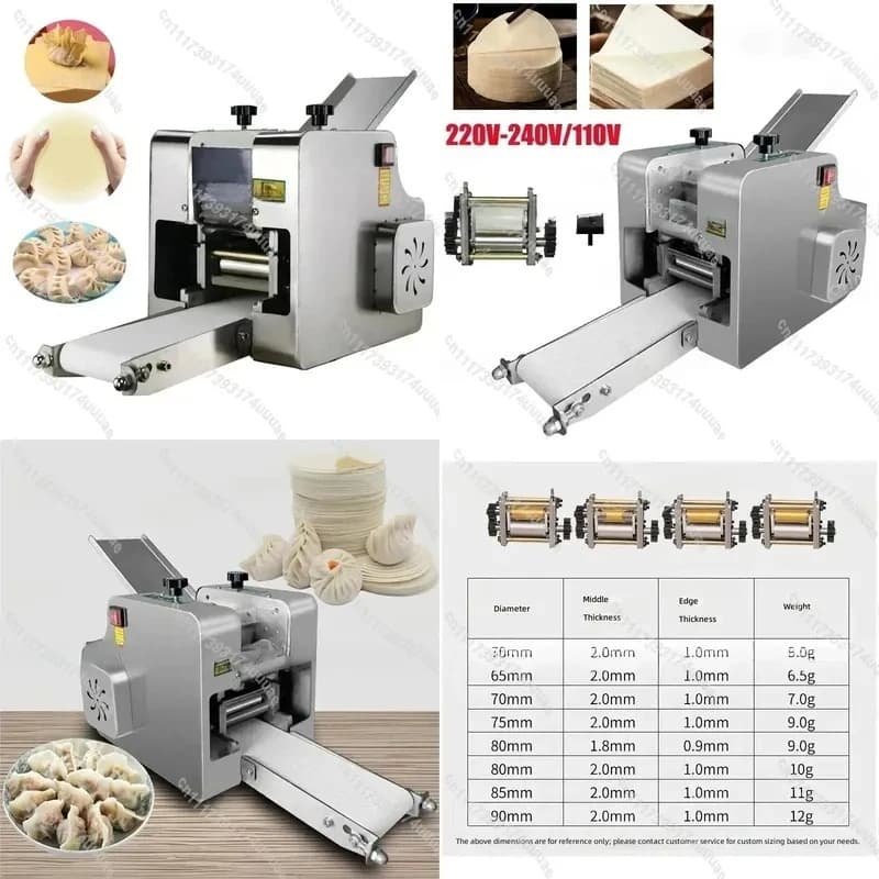 Automatic Commercial Dough Roller Noodle Maker Stainless Steel Pasta Machine 110V 220V Imitation Handmade Dumpling Wrapper