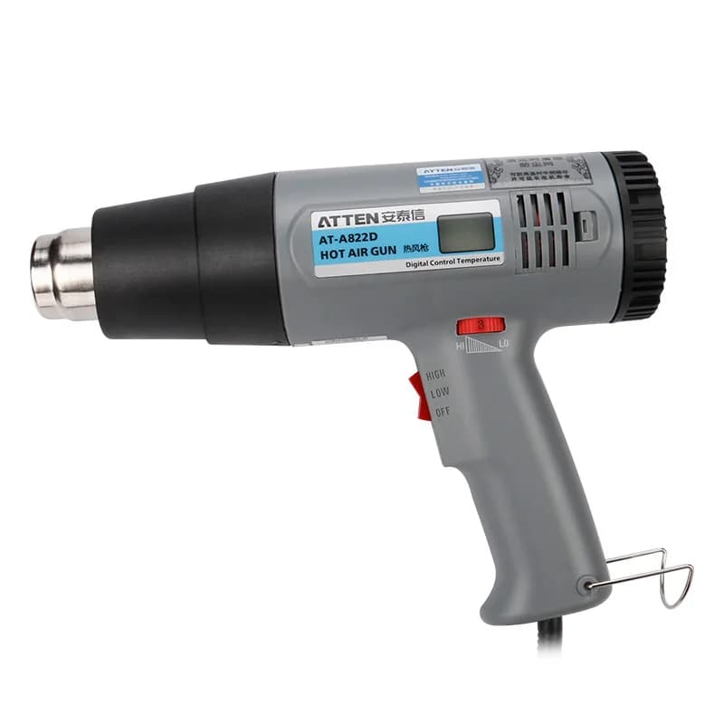 Pistola Termica Digitale Regolabile ATTEN 1600W 2000W, Soffiatore d'Aria Calda Industriale per Tubi Termoretraibili e Riparazioni di Saldatura Plastica