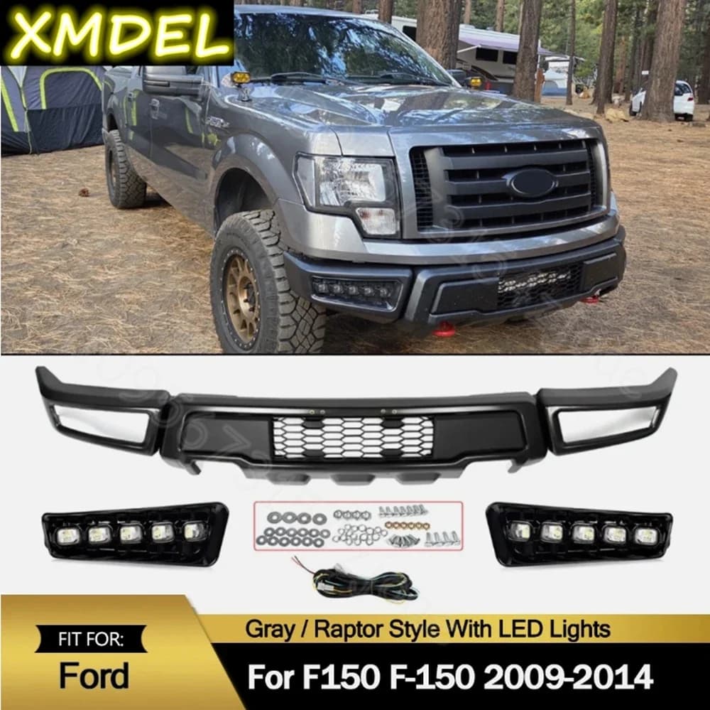 auto accessories Black diffuser protector Car Styling Front Center Bumper Steel Raptor Style For 2009-2014 Ford F150 F-150