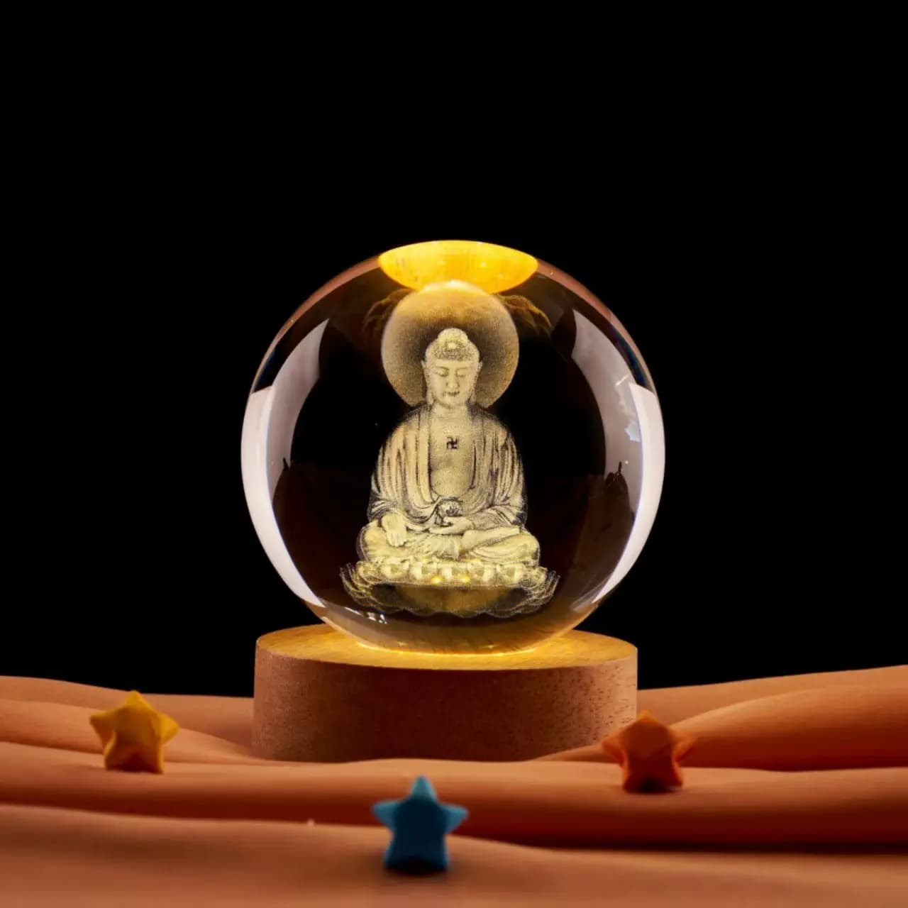 Luce Notturna LED Personalizzata a Sfera di Cristallo, Regalo Souvenir con Foto Personalizzata per Camera da Letto, Ufficio, Matrimonio, Coppie, Genitori, Animali Domestici