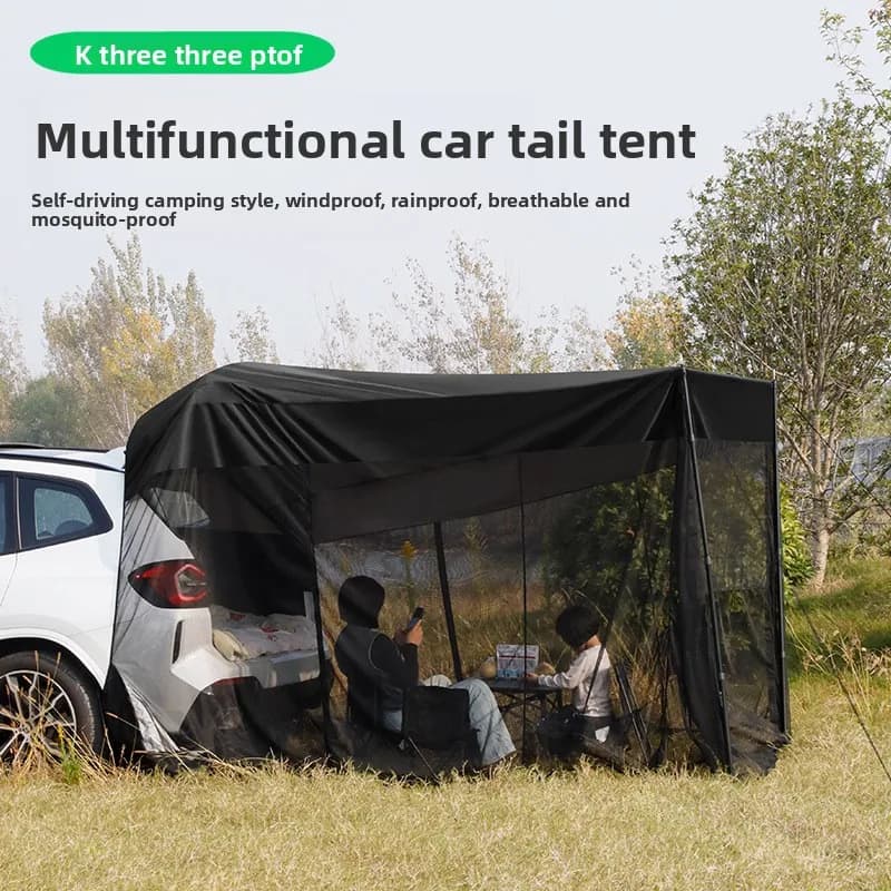 Baggage tent for cars, mosquito net for outdoor SUV, side sunshade tent for car tours and camping