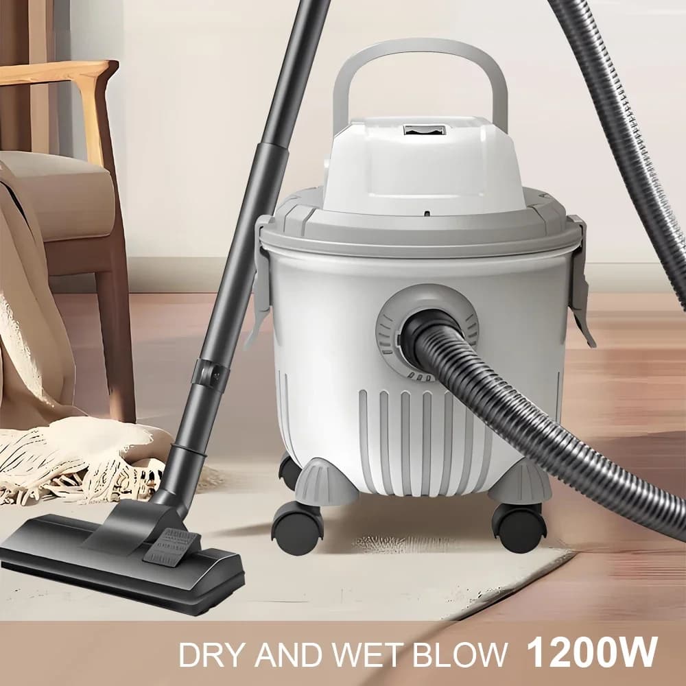Aspirapolvere Potente 1200W per Uso Domestico, Aspiratore Solidi/Liquidi/Soffiante 15L, per Autolavaggio, Commerciale, Industriale, Pulizia Fughe