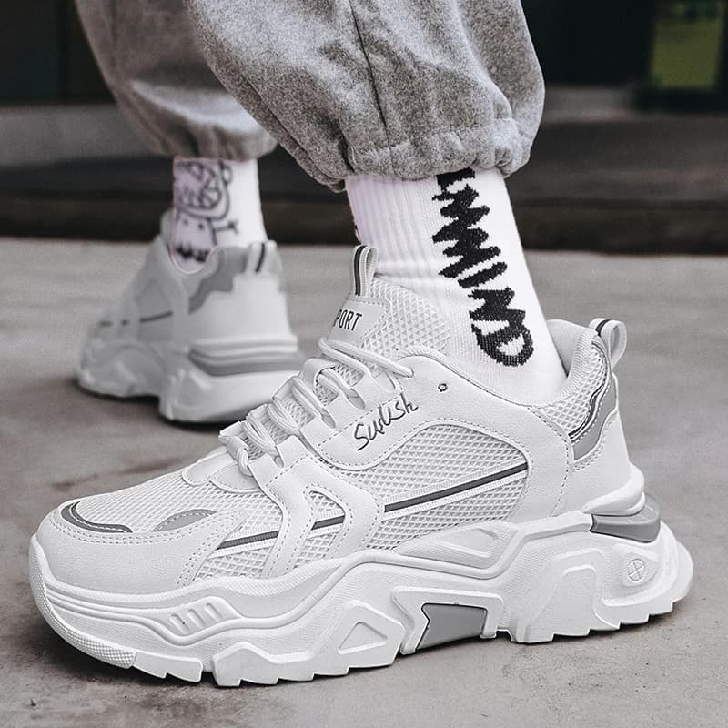 Sneakers da corsa da uomo in Mesh alla moda scarpe Casual da uomo leggere scarpe da Tennis da passeggio traspiranti scarpe sportive da Jogging all'aperto