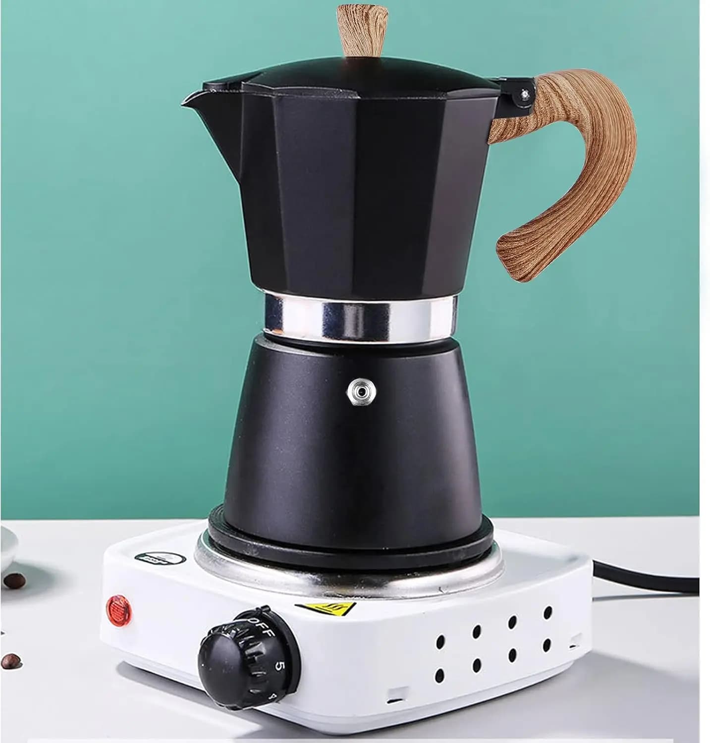 Moka portatile in alluminio italiano da 150 ml 3 tazze Piano cottura Espresso Brewer Cafe Brewer Caffettiera Caffettiera Espresso in metallo