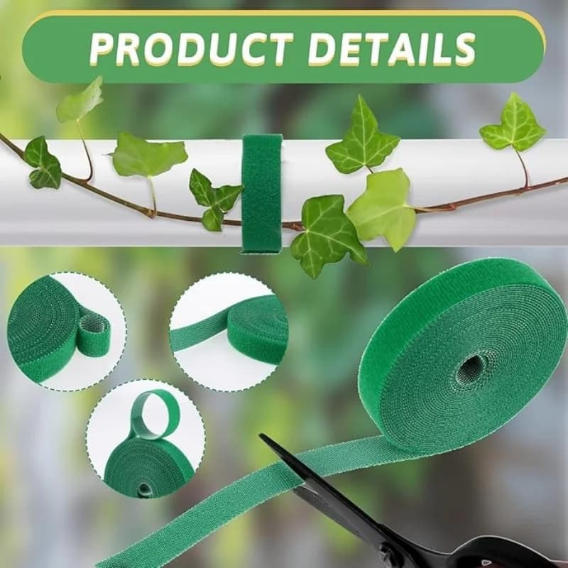 Nastro regolabile per supporto piante, fascette in velcro per cavi dati / Legature in nylon verdi per piante da giardino, nastro per piante