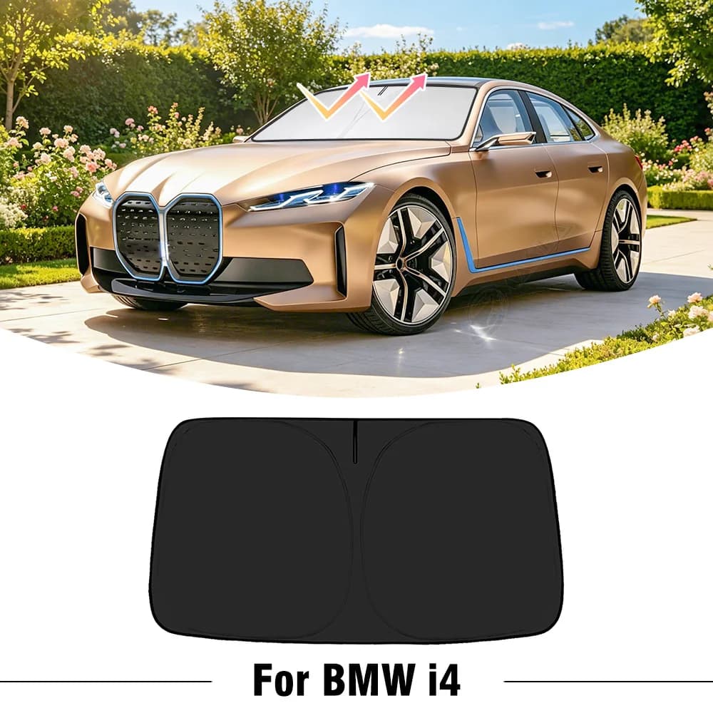 Car Windshield Sunshade Cover For BMW i4 2021 2022 2023 2024 2025 2026 Front Window Sun Shade Visor UV Protection Accessories