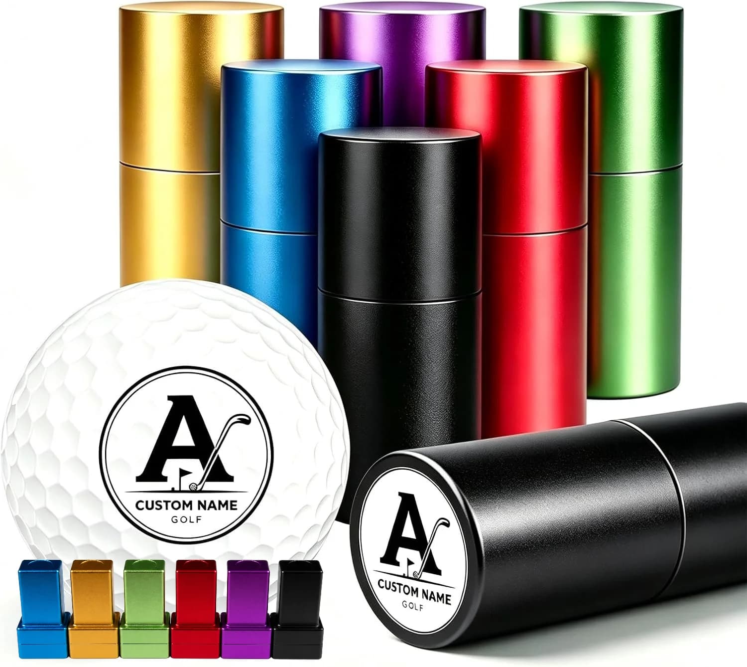 Custom Golf Ball Stamp Personalized Golf Marker Waterproof Reusable Marker Gift Quick-Dry Ink,Perfect Golf Gifts for Men Husband