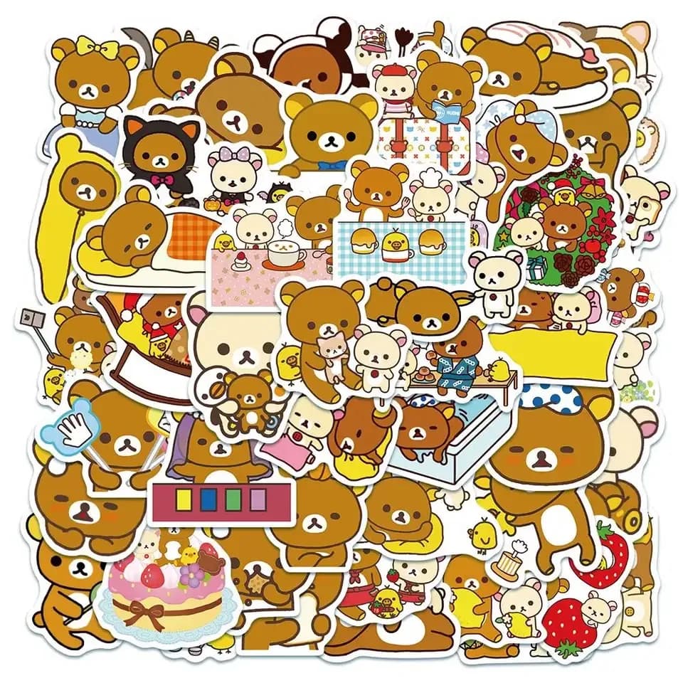 50/100PCS Kawaii Rilakkuma Orso Simpatico Cartone Animato Adesivi per Chitarra FAI DA TE GIOCATTOLO Bicicletta Skateboard Laptop Bagagli Decor