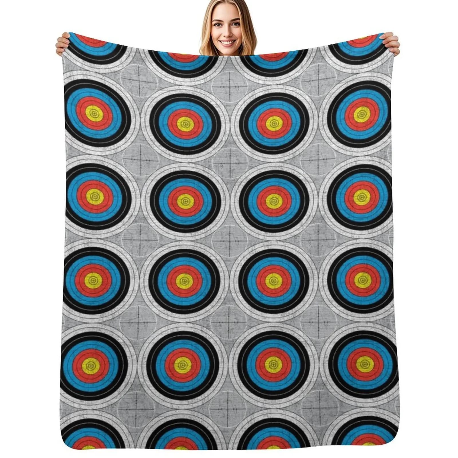 Coperta Mid Century Modern - Archery Targets Everywhere, coperta accogliente per la casa, regalo per le vacanze di Natale