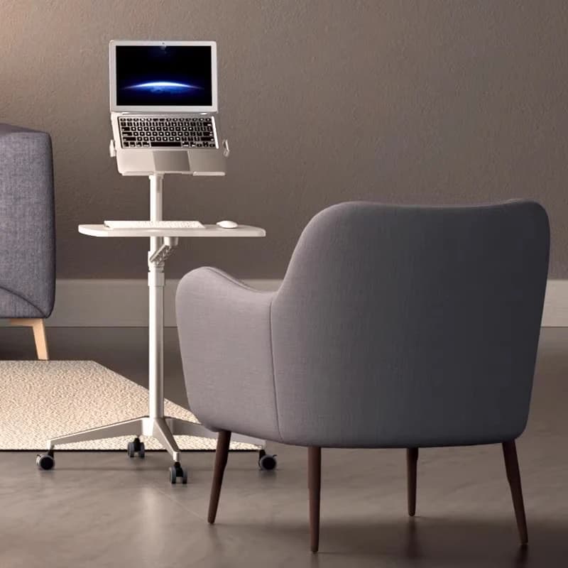 Supporto per laptop da terra, banco da lavoro per ufficio in piedi, tavolo da gioco per computer girevole che migliora l'altezza, alluminio multifunzione