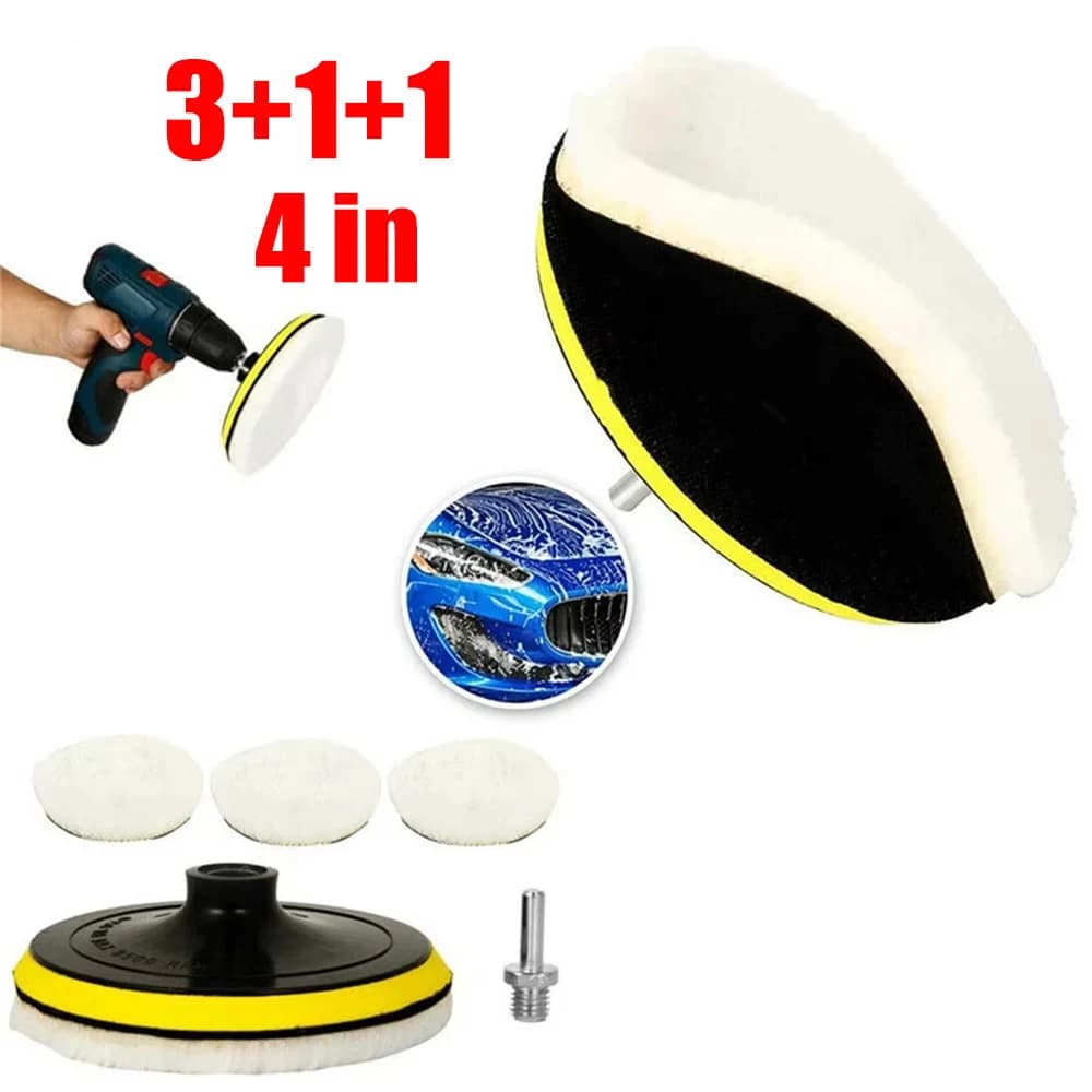 Set da 5 pezzi di dischi lucidanti da 4 pollici per trapano elettrico, lucidatrice, levigatura, pulizia auto, accessori per lucidatura sostituibili