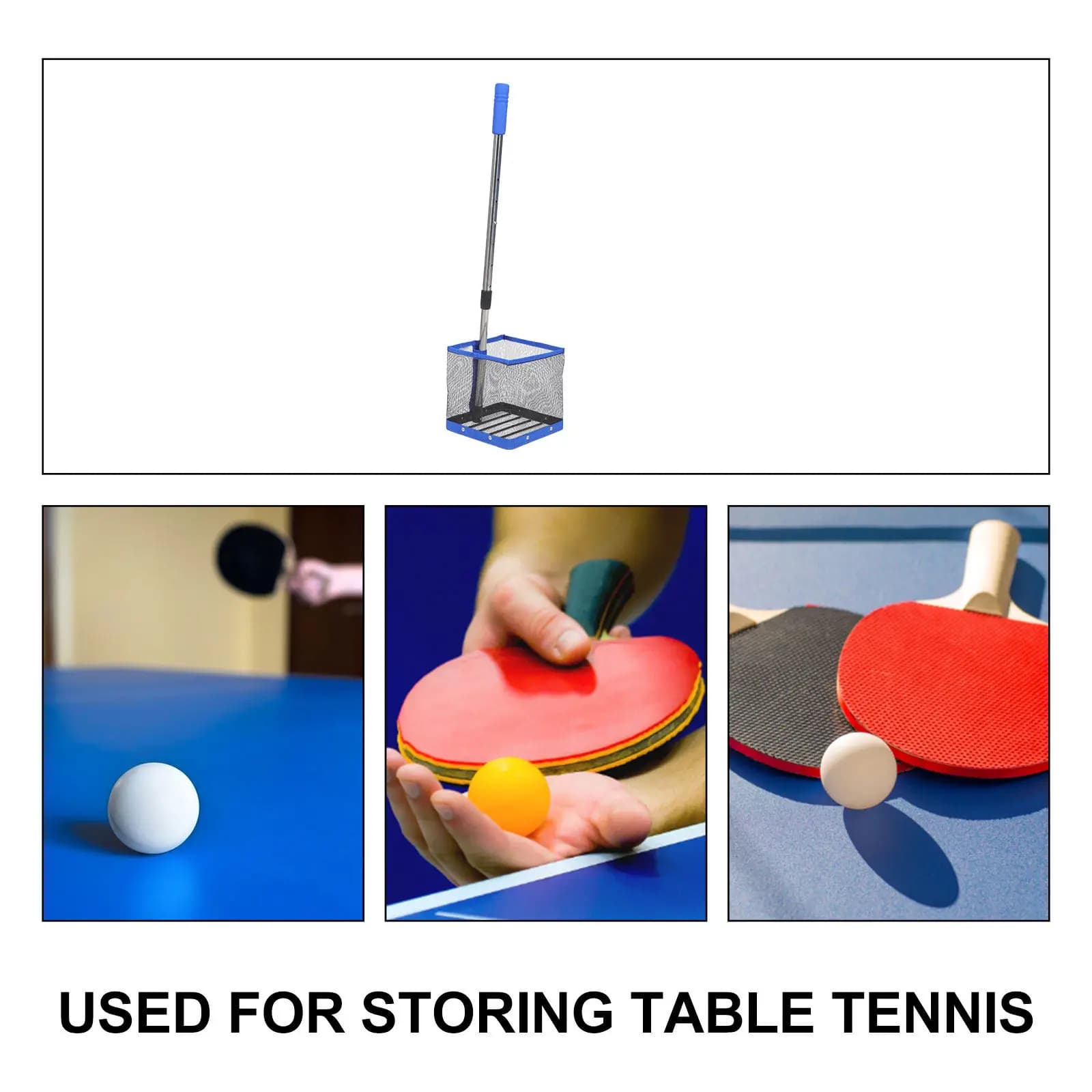 Raccoglitore Telescopico per Palline da Ping Pong, Collettore Retrattile Portatile in Nylon per Palline da Tennis da Tavolo