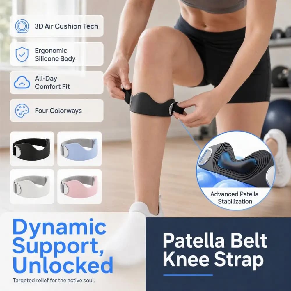 Adjustable Patella Belt Knee Strap Breathable Protection Knee Patella Band Comfortable Knee Stabilizer Knee Brace Running Gym