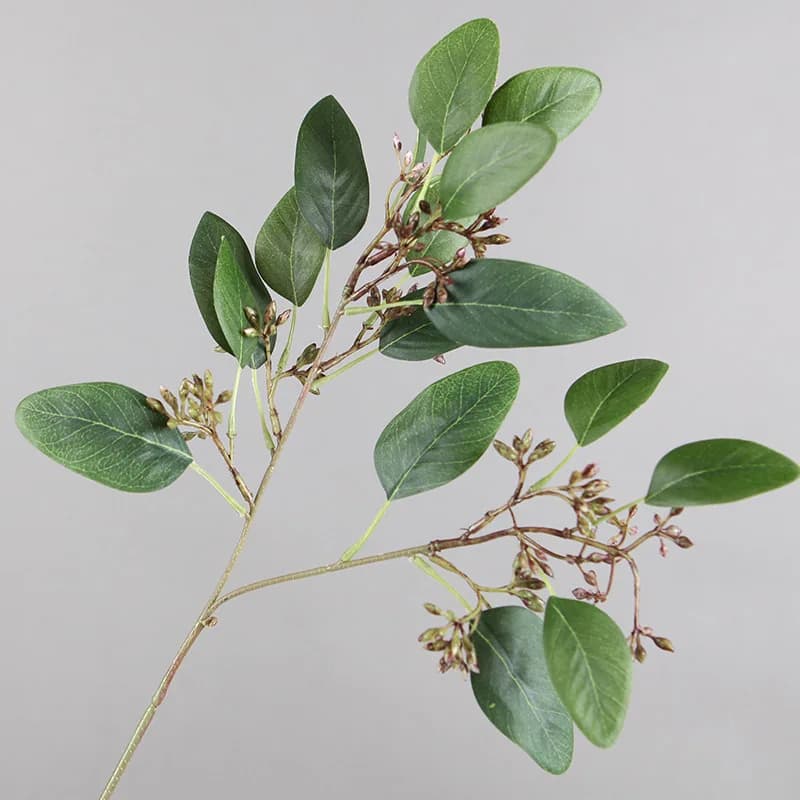 5 Pezzi Foglie Artificiali di Eucalipto Mizi, Accessori per Bouquet da Sposa Fai da Te, Piante Finte, Foglie Portafortuna, Decorazione per Matrimoni e Casa