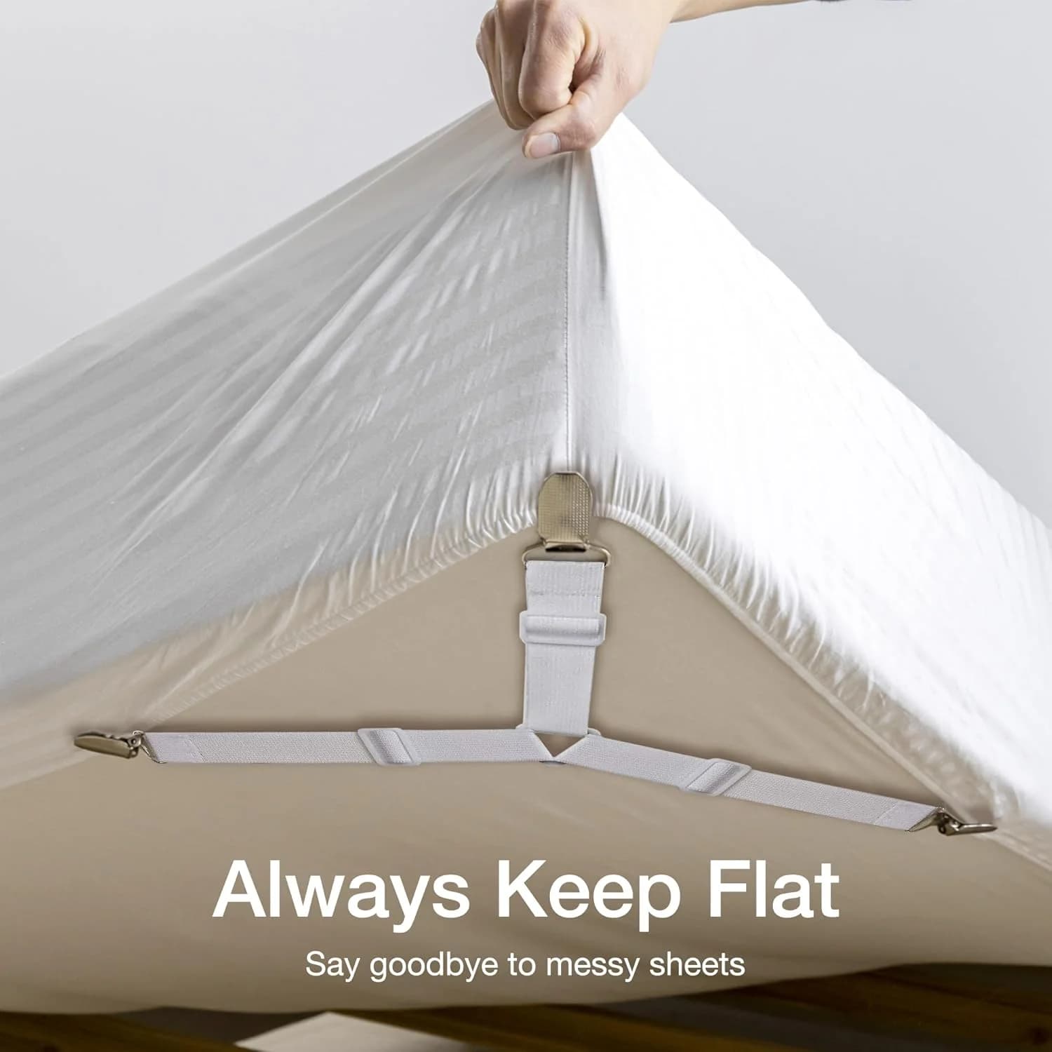 Clip Regolabili per Lenzuola, Cinghie Elastiche di Fissaggio, Supporti per Angoli del Materasso, Fermagli per Lenzuola con Angoli Elastici, per Uso in Camera da Letto