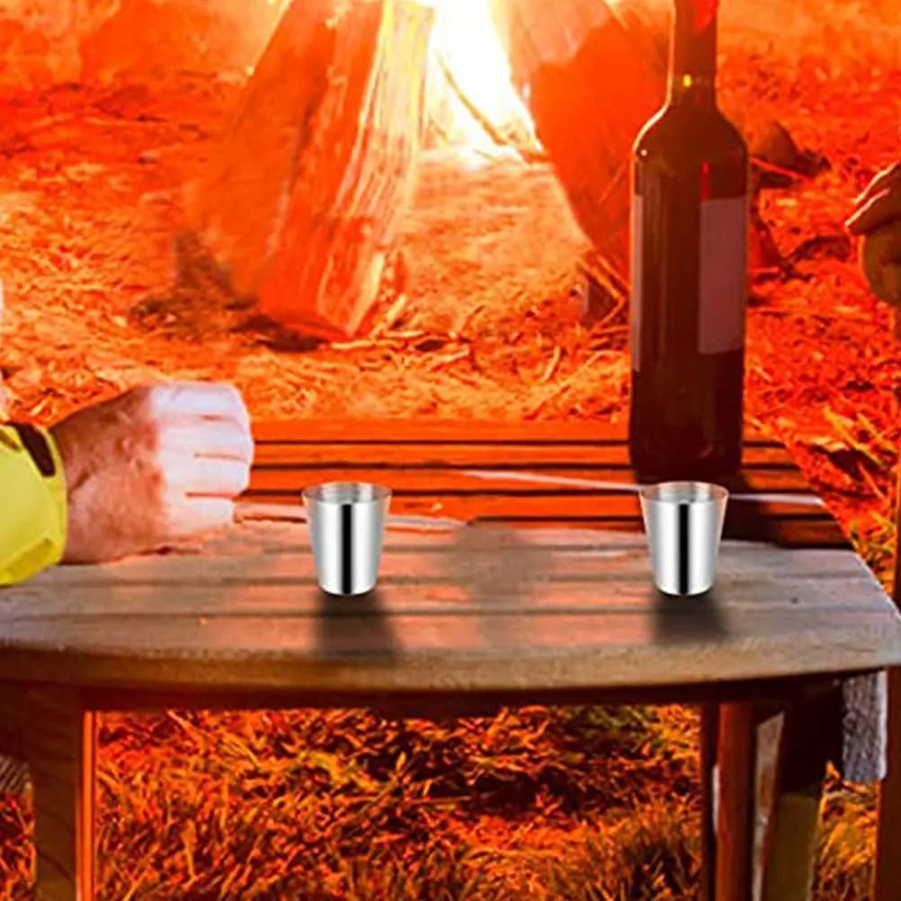 10 tazze per bevande in acciaio inossidabile, leggere, compatte, impilabili, riutilizzabili, per campeggio, escursionismo, viaggi, birra, vino