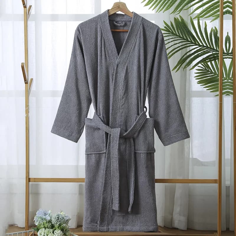 100% cotton women's bathrobe for hotel, sponge, fleece, for lovers, soft, from night, casual, for the house, comfortable female bathrobe