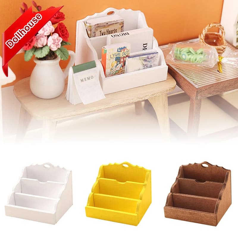 1:12 Home of Miniature Dolls Tableholders Box Storage Rack House Model Decoration Toy Home Accessories