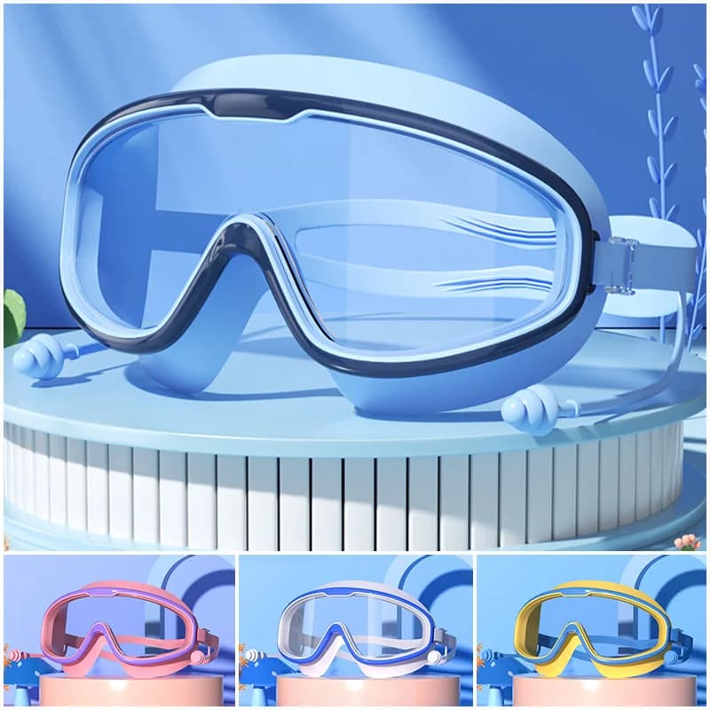 Occhialini da Nuoto per Bambini, Lenti in Silicone Morbido Sicure, Montatura Grande Adatta per l'Allenamento in Piscina dei Bambini
