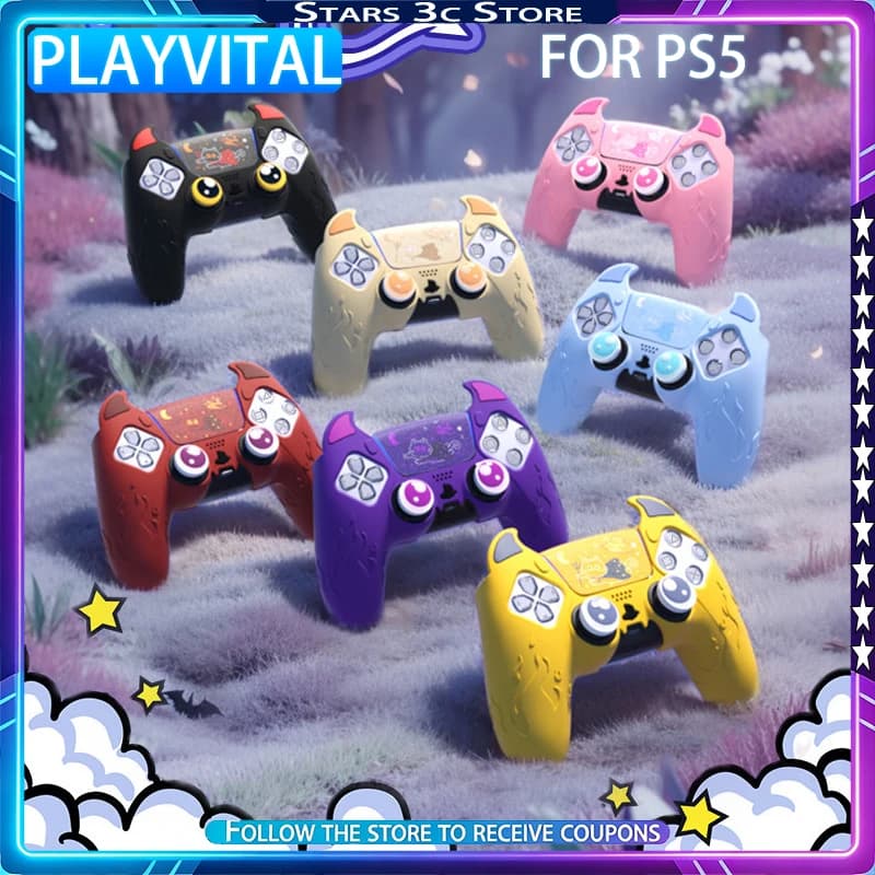 Custodia Protettiva PlayVital per Controller PS5, Antiscivolo e Anti-sudore, Accessori per Controller di Gioco