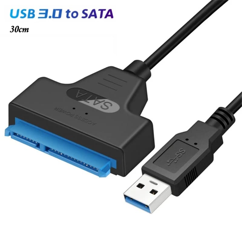 Cavo adattatore da SATA a USB 3.0, cavo da USB a SATA 3, supporta HDD/SSD esterni SATA III da 2,5 pollici a 22 pin, connettore per computer.