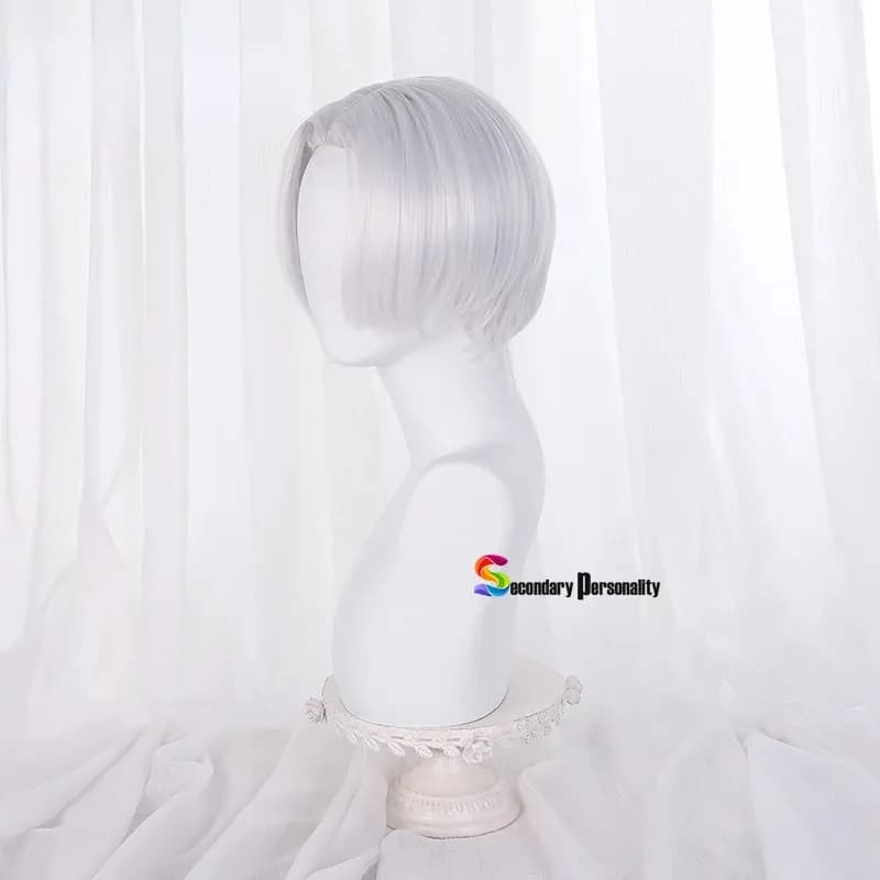 Revengers Tenjiku Kurokawa Cosplay Argento Bianco Capelli corti resistenti al calore + Cappellino per parrucca Izana Orecchini Puntelli