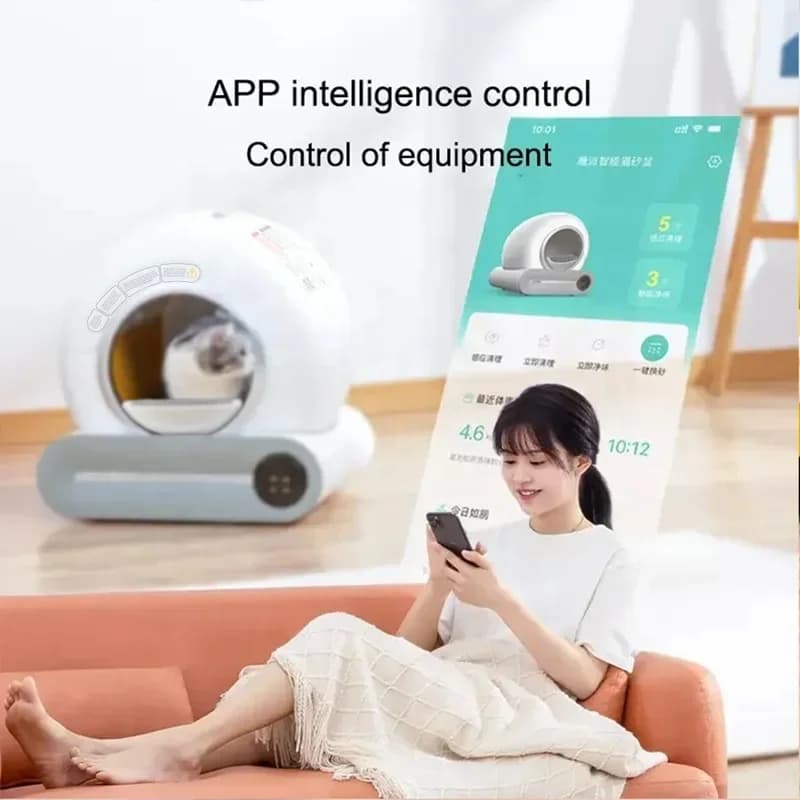 -Scatola automatica per lettiera per gatti intelligente Scatola per lettiera per gatti autopulente Robot per toilette autopulente Scatola per lettiera per gatti grande Autopulente