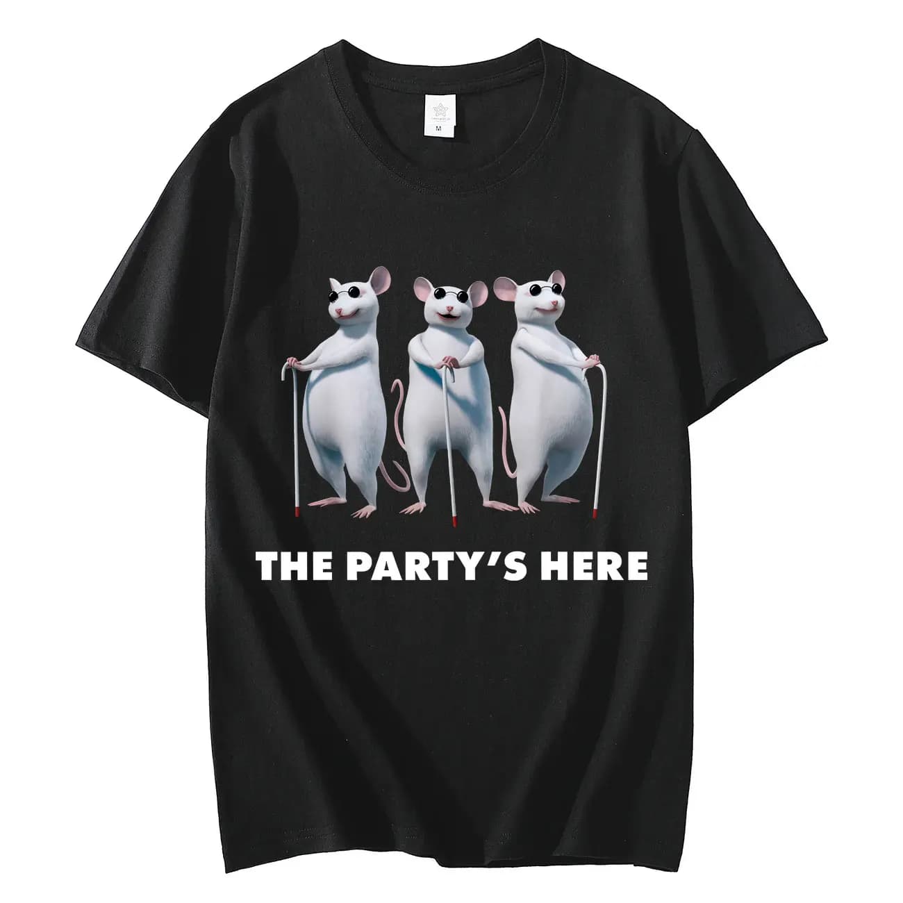 T-shirt Shrek Blind Mice The Party's Here Funny Meme per uomo e donna, T-shirt di tendenza moda streetwear, T-shirt estiva casual in cotone
