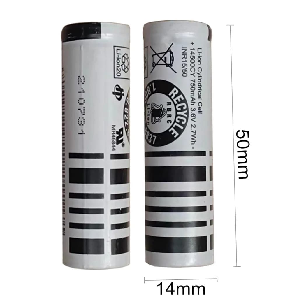 2PCS 14500CY 3.6V 750mAh Per Sanyo UR14500AC Testa Piatta Li-Ion Batteria Per Braun Rasoio S5 S6 S7 S51 53B 73S 4200 5762 Spazzolino Da Denti