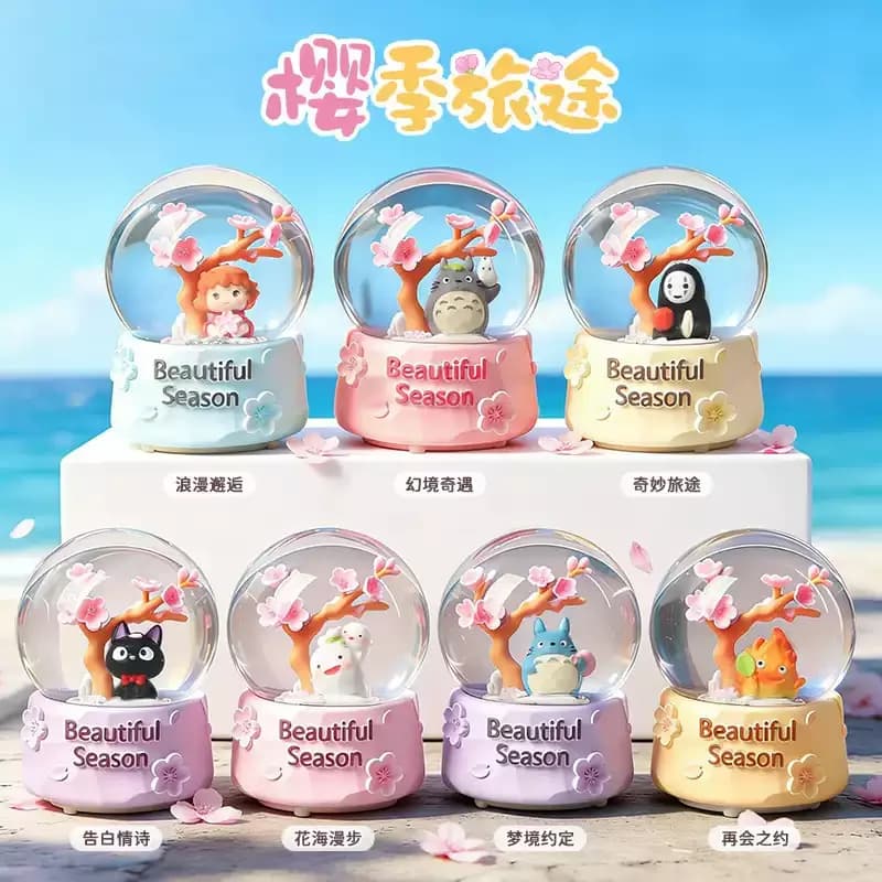 Hayao Miyazaki Sakura Season Journey Blind Box Crystal Ball Anime Classic Figure Doll Collectibles Souvenirs Toy desktop gifts