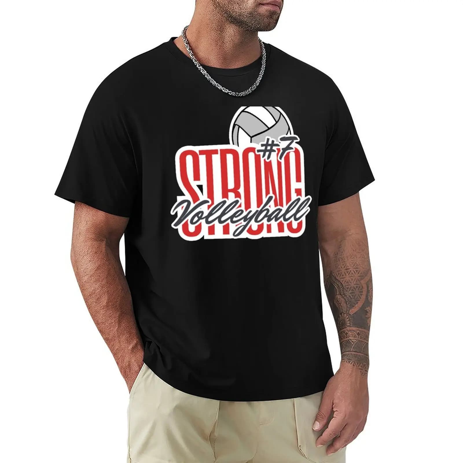 Volleyball Forte e Resistente # T-shirt casual in morbido cotone a maniche corte