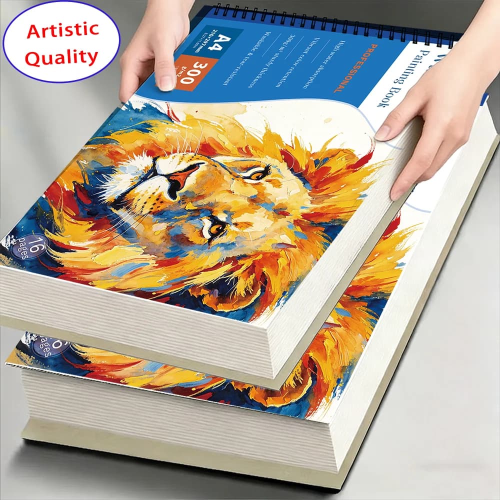 A4 & A5 Travel Watercolor Sketchbook, 300GSM Thick Paper, 16 Sheets, Compact Art Pad for Outdoor Sketching & Painting