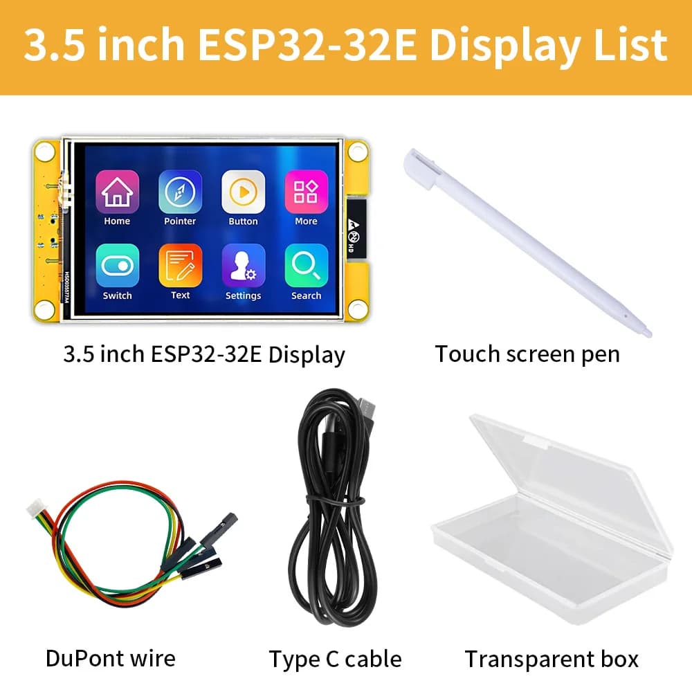2.8 "3.2" 3.5 "ESP32-32E Display TFT Touch Screen SPI UART Slot for Micro TF BT Wi-Fi Type C Development Card for Arduino