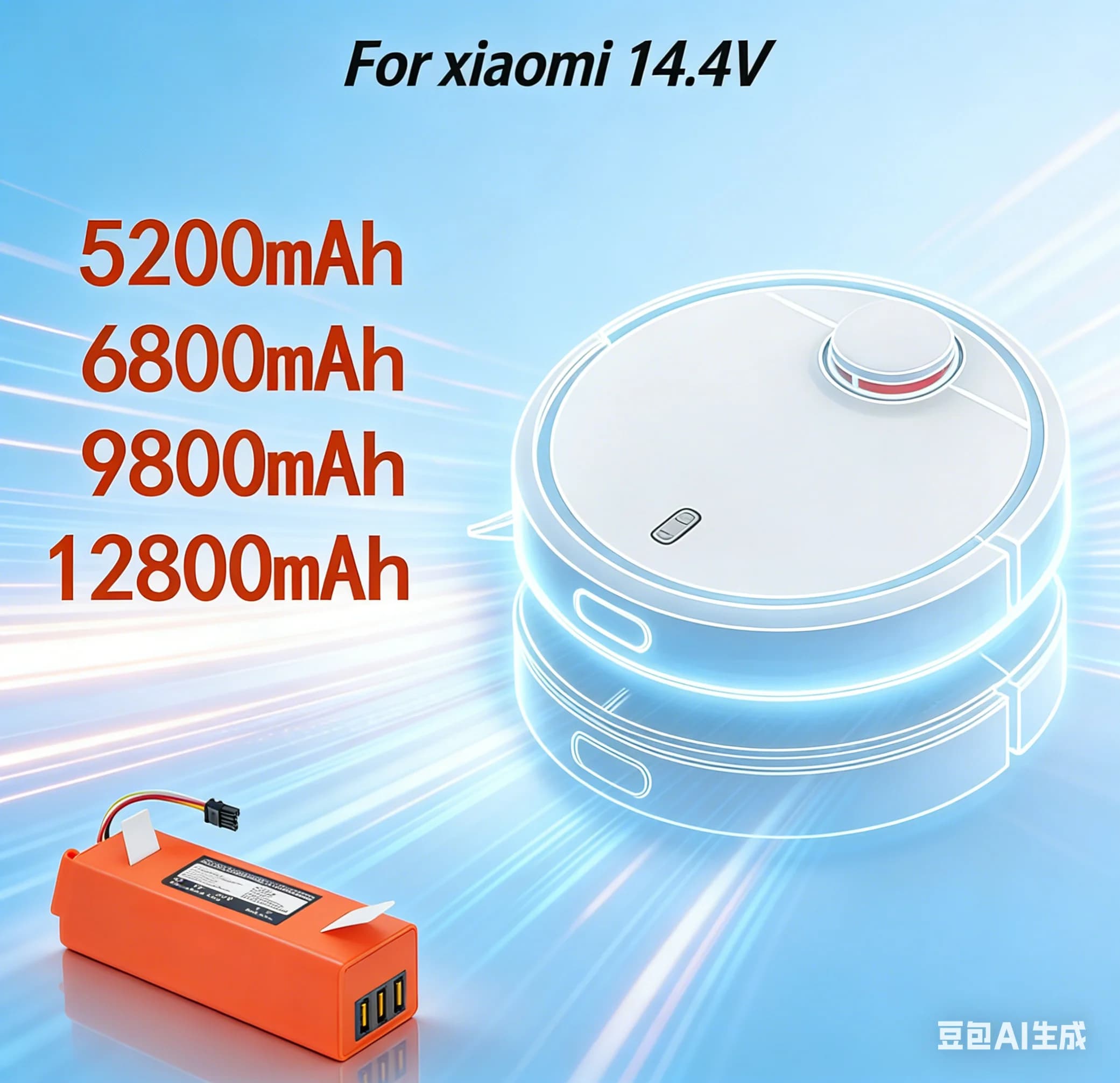 Batteria di ricambio originale al 100% BRR-2P4S-5200S per robot aspirapolvere Xiaomi Roborock S55 S60 S65 S50 S51 S5 MAX S6 - Ricambi