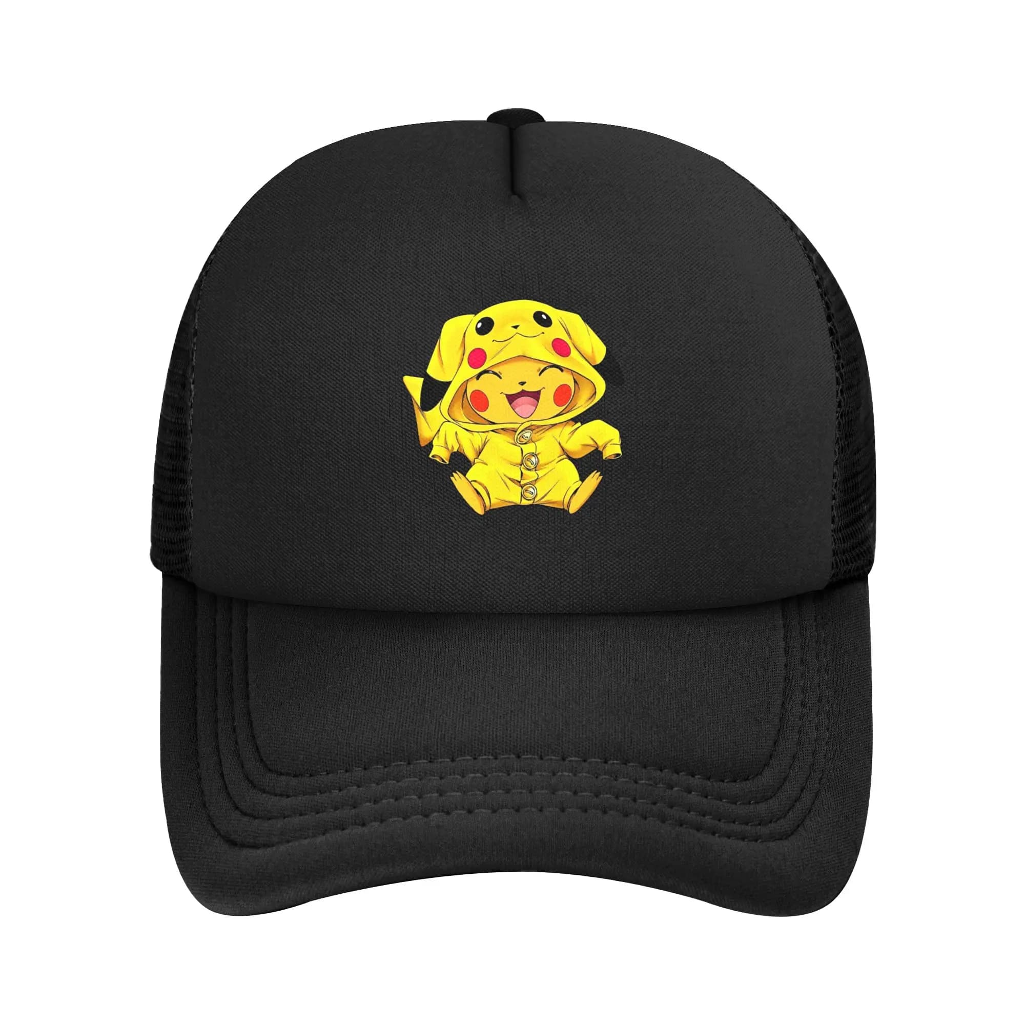 Cappellini da Baseball in Rete con Pikachu per Uomo e Donna, Cappelli Pokemon in Poliestere, Cappelli da Sole Regolabili, Cappellini Sportivi
