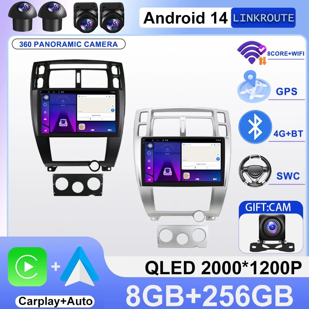 Android 14 Per Hyundai Tucson 2004 2005 2006 2007 2008 2009 Autoradio Multimediale Stereo Lettore Video Navigazione GPS Carplay Auto